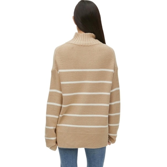 Michael Stars Sweater Emelie Half Zip Breton Striped Pullover Tunic Large NWT - Picture 8 of 13